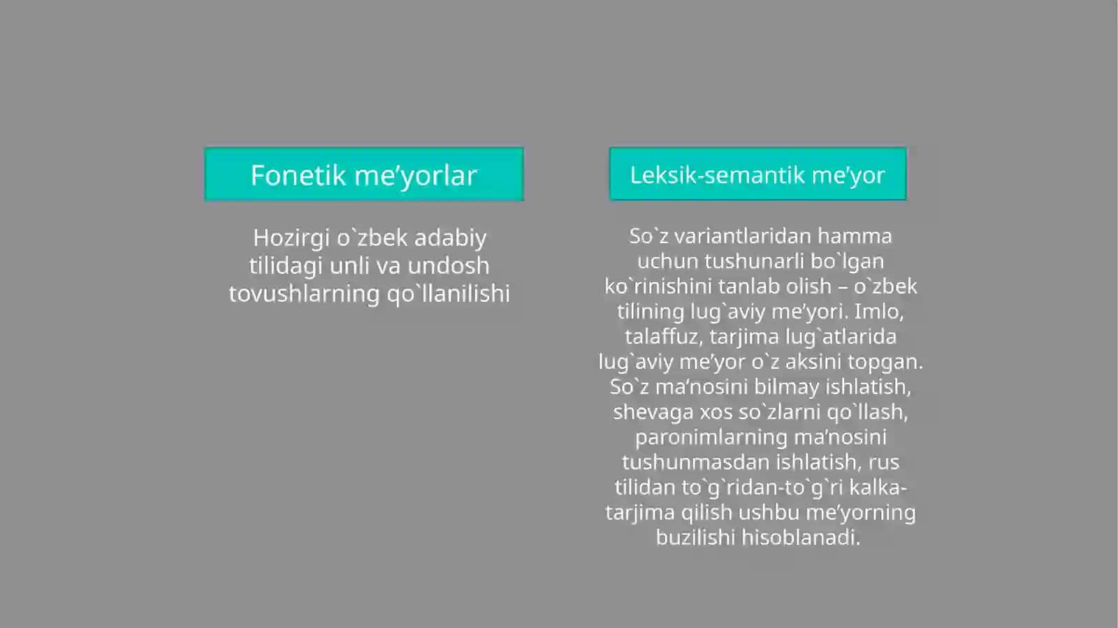 O'zbek adabiy tilining me'yorlari 3