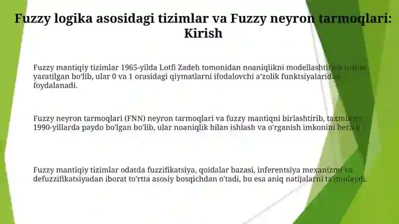 Fuzzy mantiqiy tizimlar 3