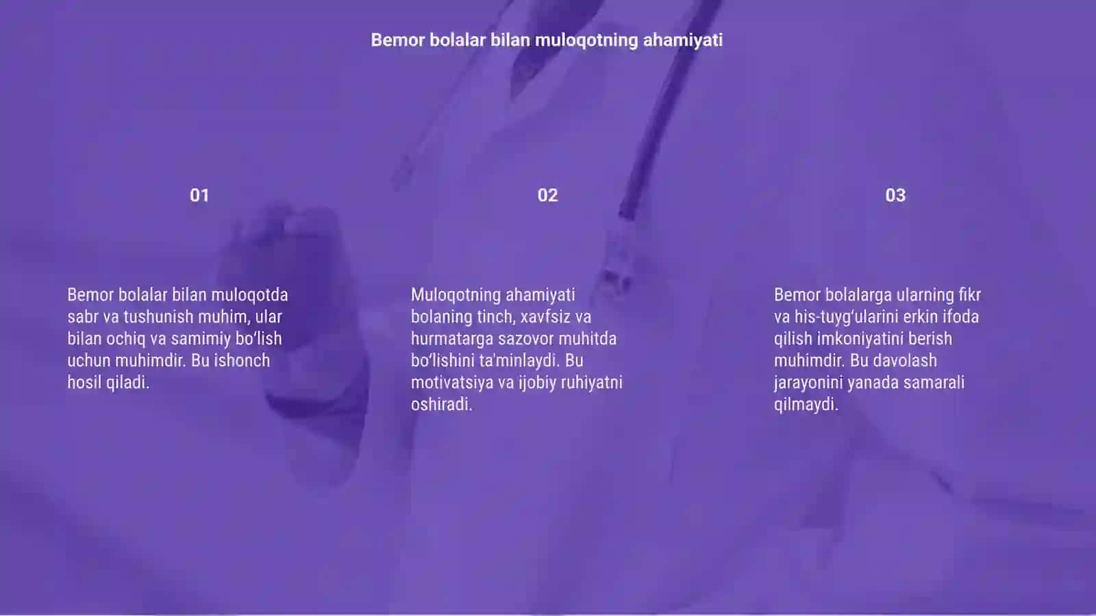 Bemor bolalar bilan muloqotning xususiyatlari 3