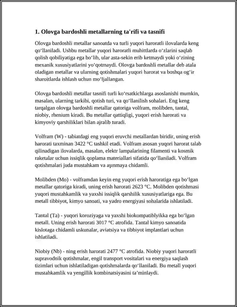 MAVZU OLOVGA BARDOSHLI METALLAR 3