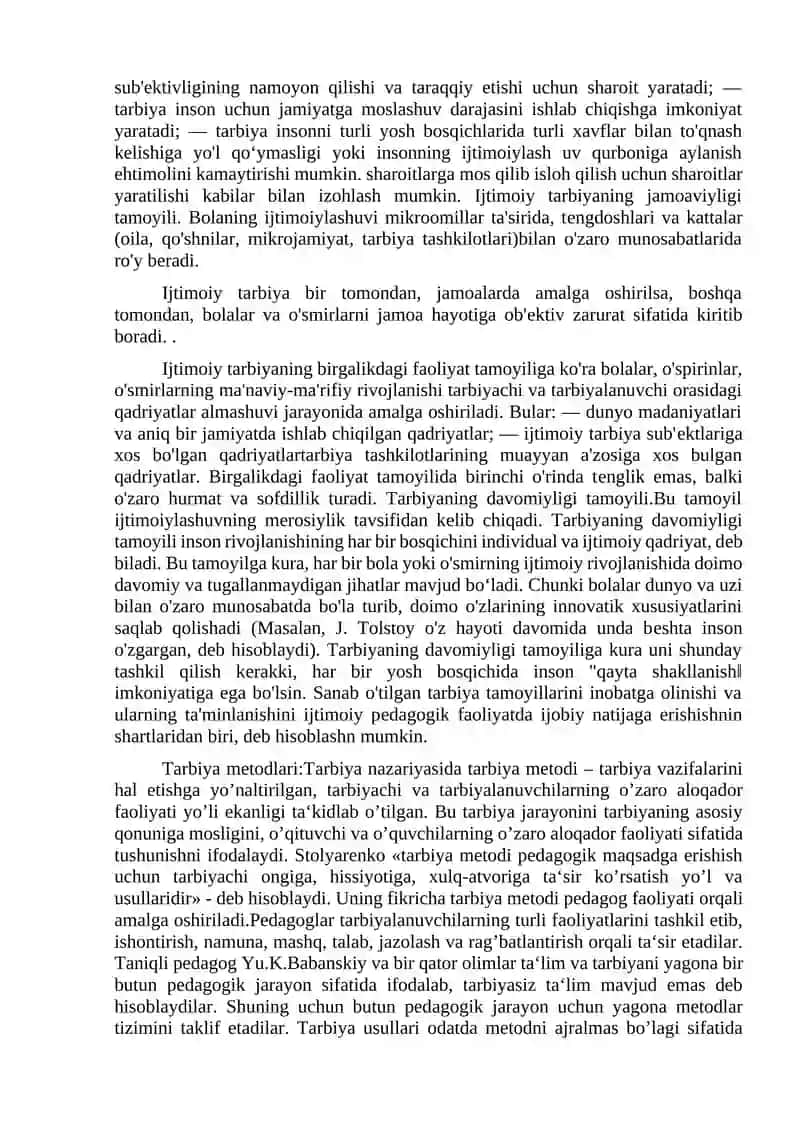 Tarbiya va Ijtimoiy Tarbiya 3