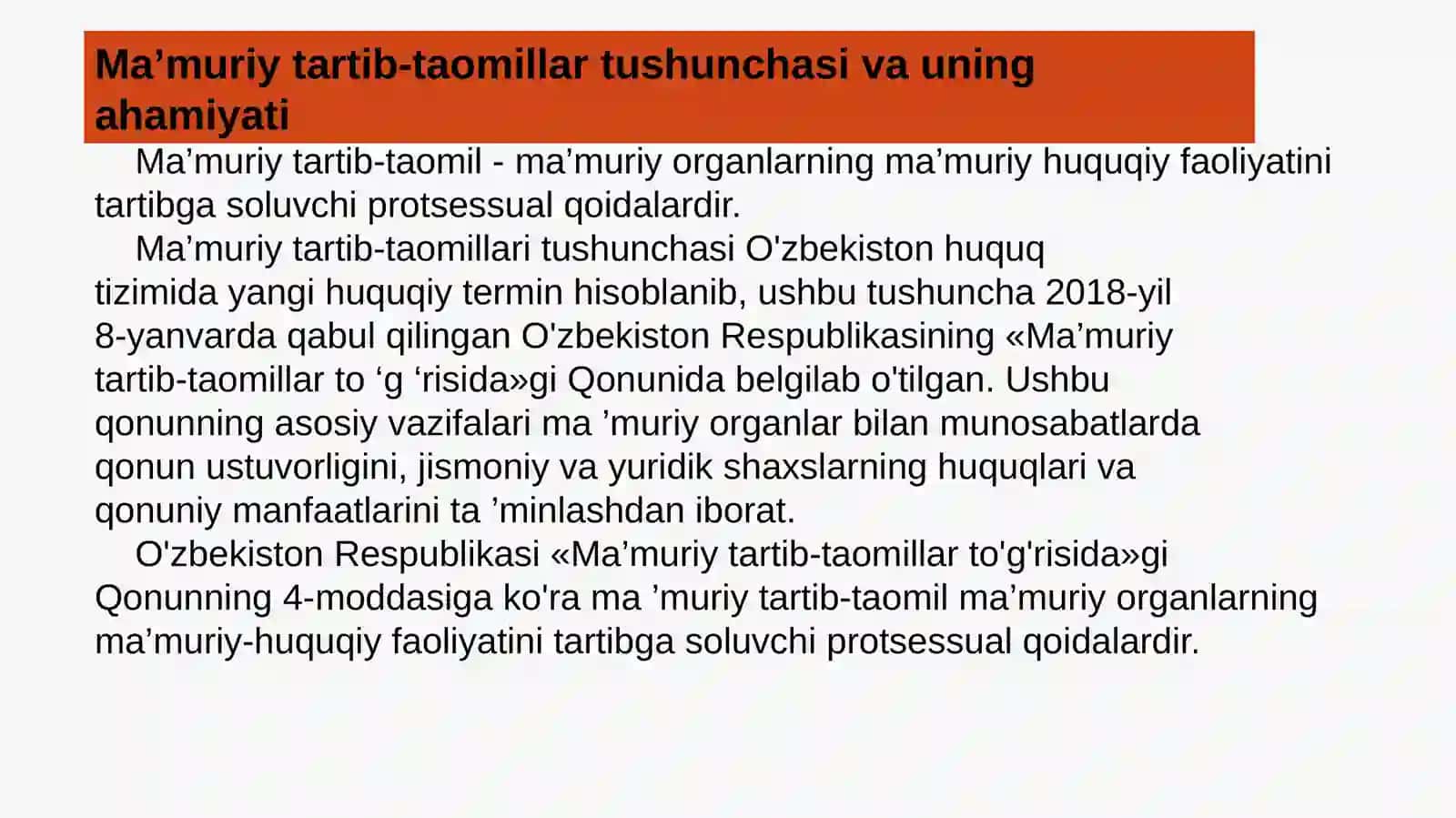 Maʼmuriytartib taomillari 3