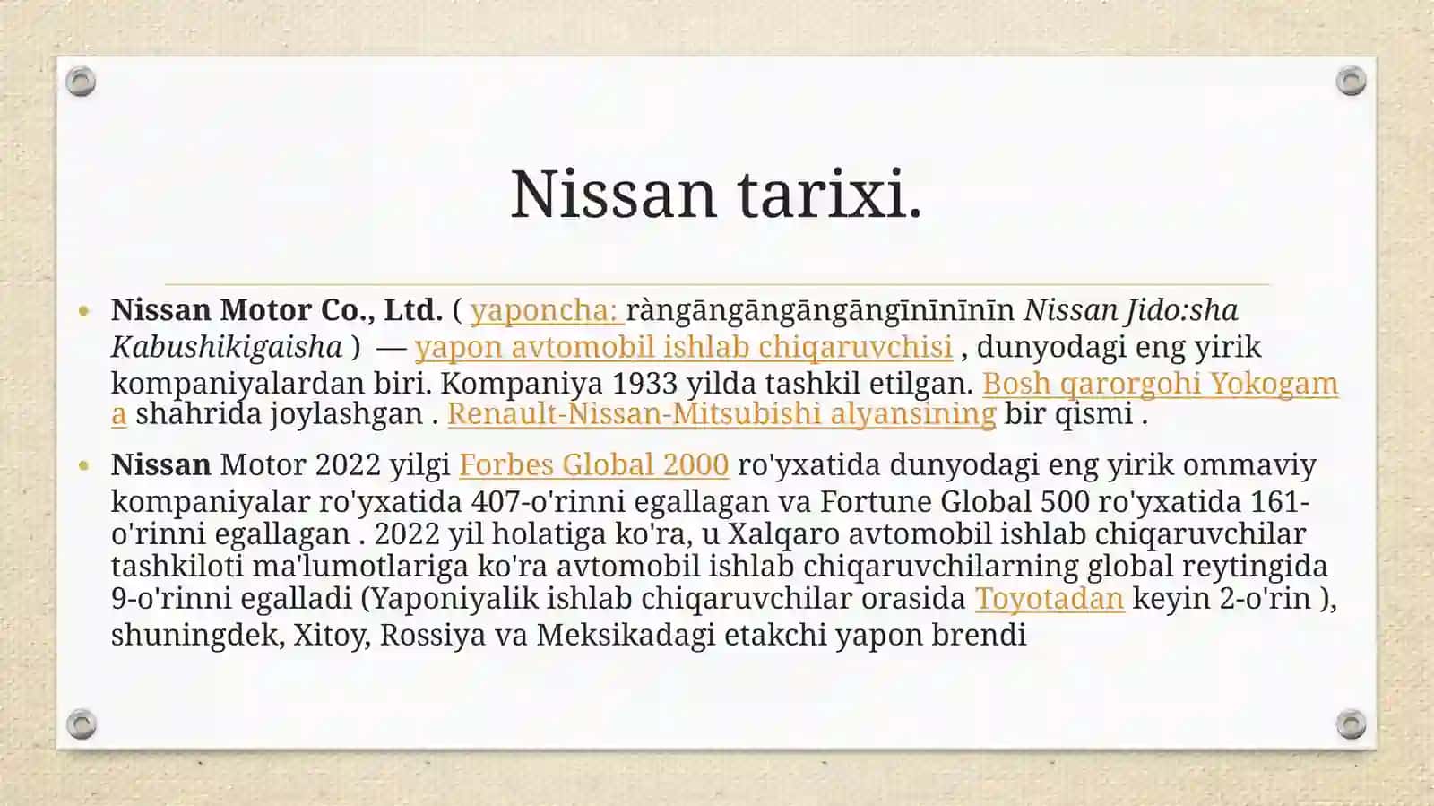 Nissan kompaniyasi tarixi 3