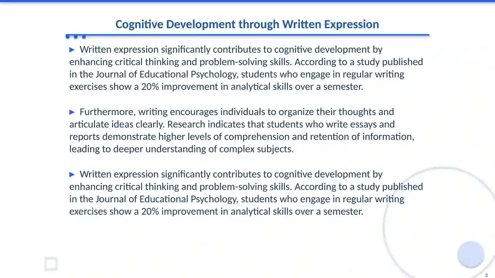 The Role of Written Speech in the Learning Process 3