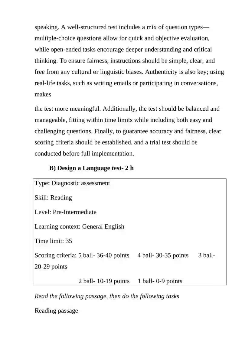 Principles of Language Assessment and Test Design 3