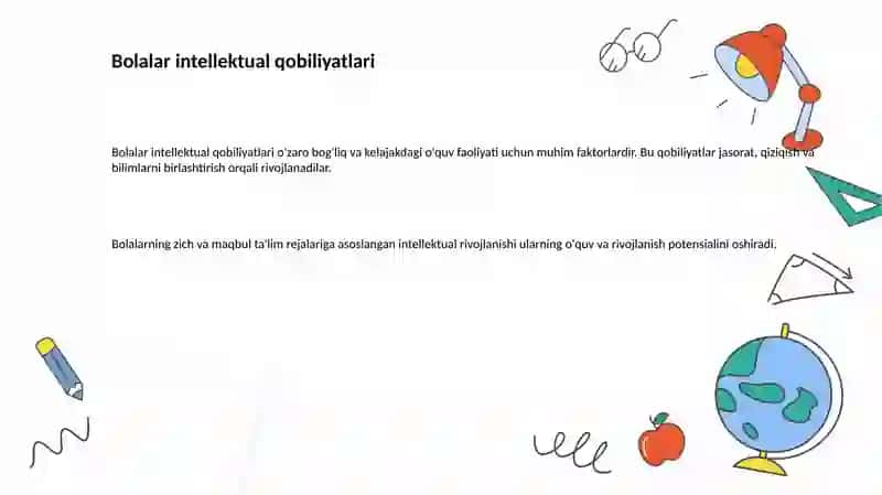 Maktabgacha ta'lim: Bolalarning intellektual rivojlanishi 3