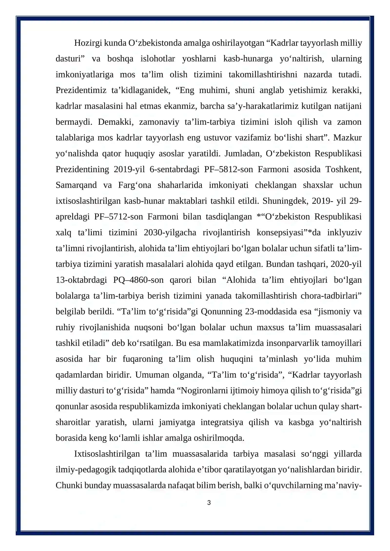 Ixtisoslashtirilgan maktabda tarbiya tamoyillarini qo`llanishi 3