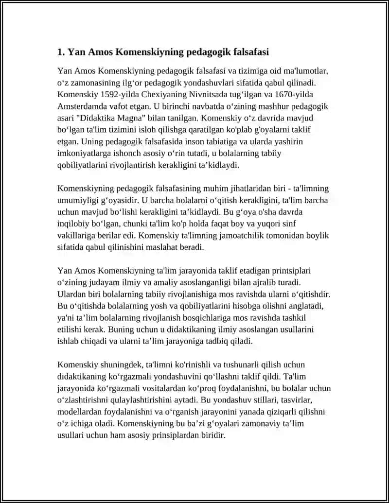 Yan Amos Komenskiyning pedagogik tizimi 3