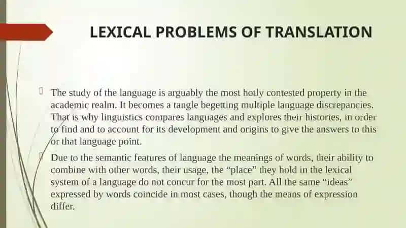 Lexical Problems of Translation 3