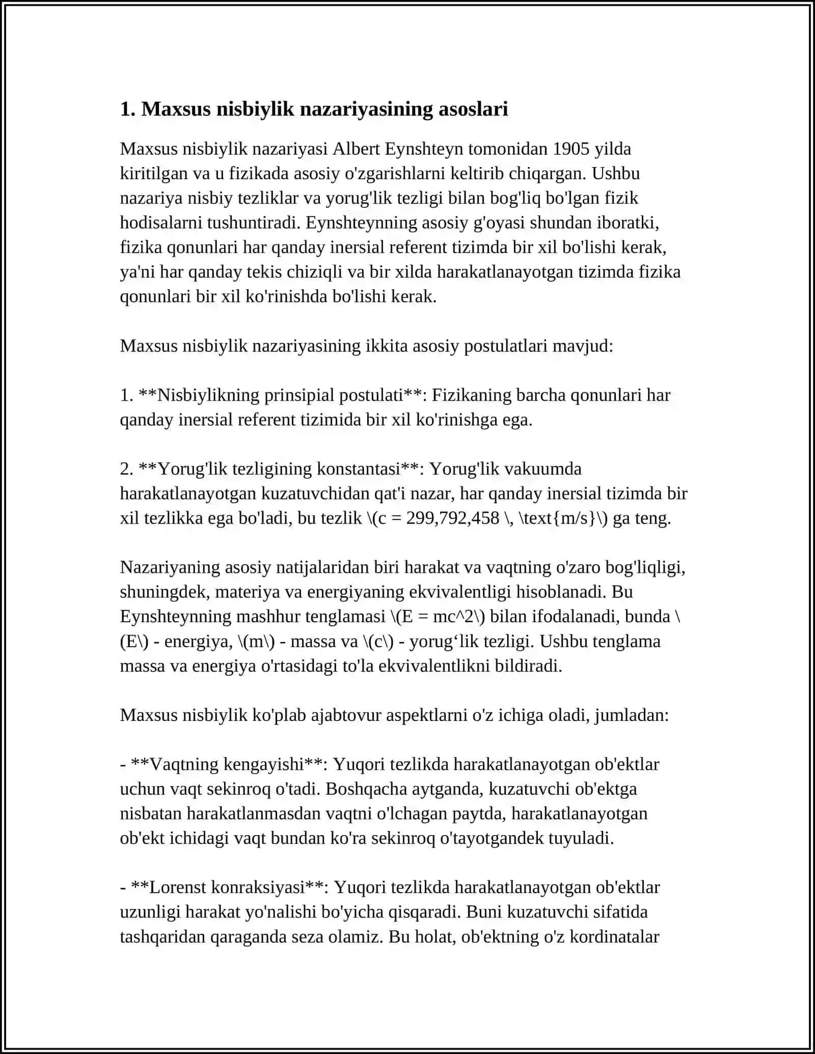 NISBIYLIK NAZARIYASI ELEMENTLARI 3