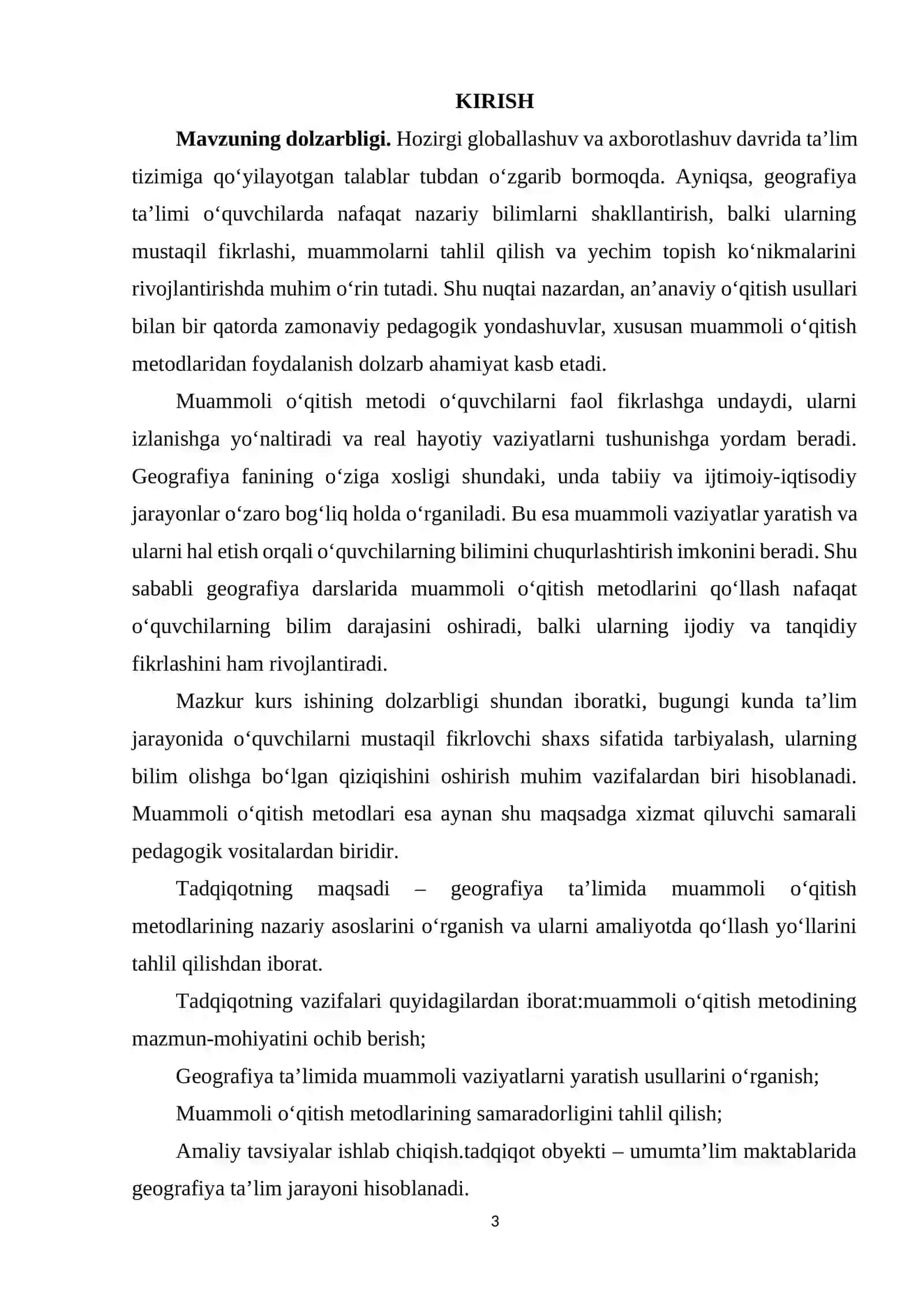 GEOGRAFIYA TA’LIMIDA MUAMMOLI O‘QITISH METODLARI 3
