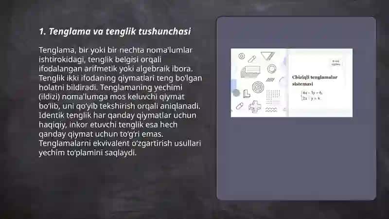Tenglamar. Chiziqli va kvadrat tenglamalar 3