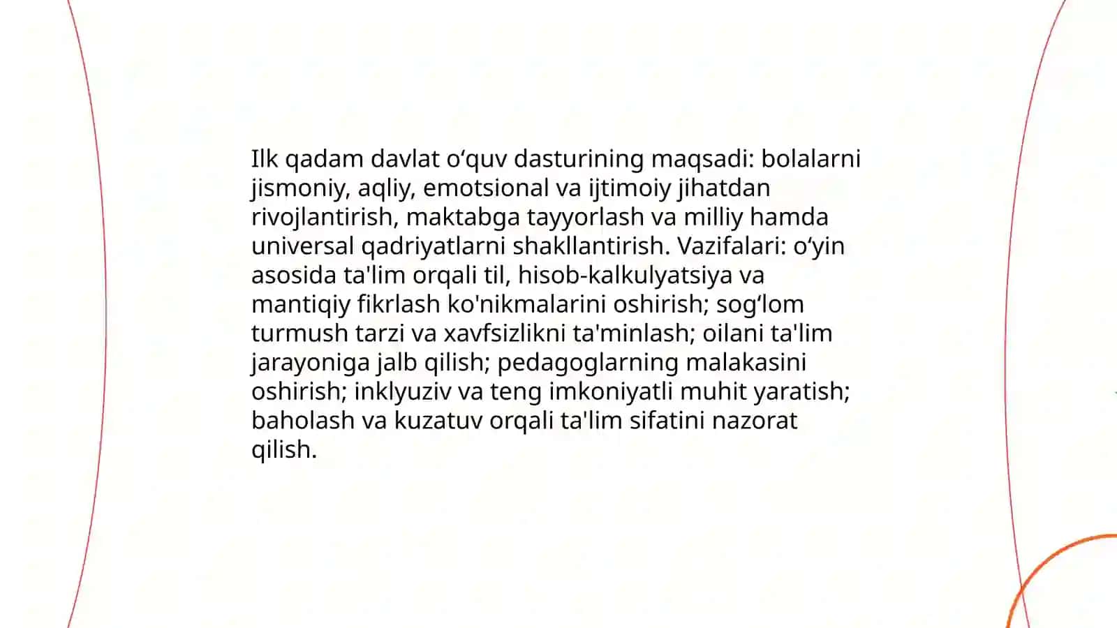 Ilk qadam davlat oʻquv dasturi 3