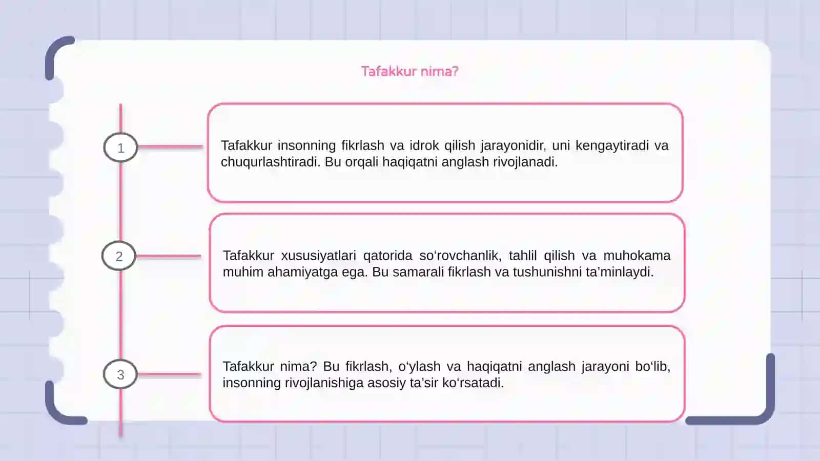 Tafakkur.Tafakkur xususiyatlari 3