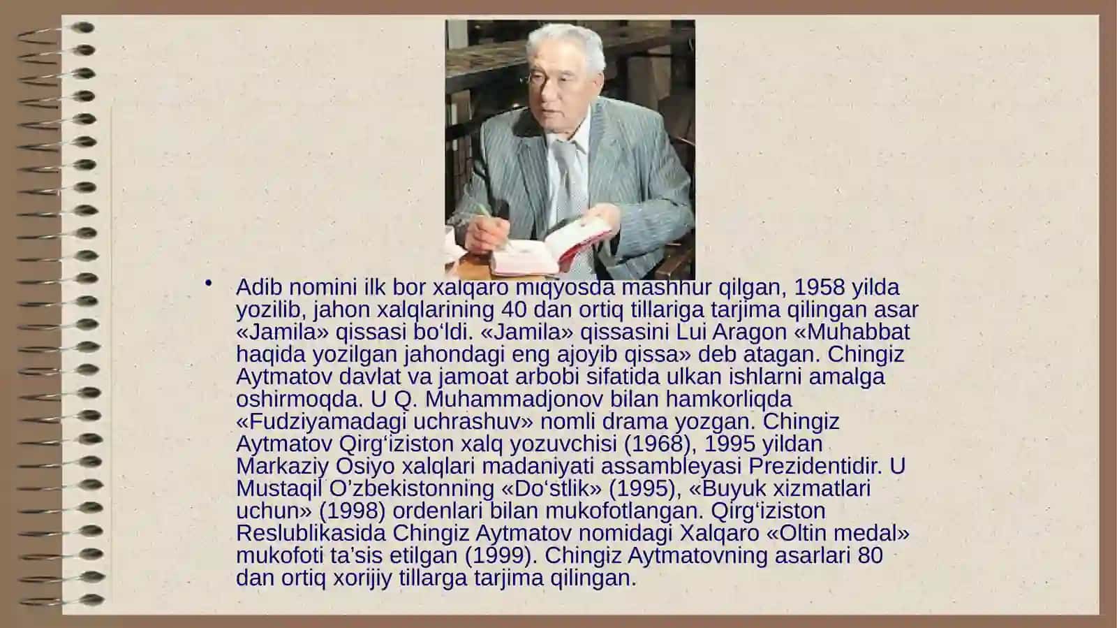 Chingiz Aytmatov hayot yo`li 3