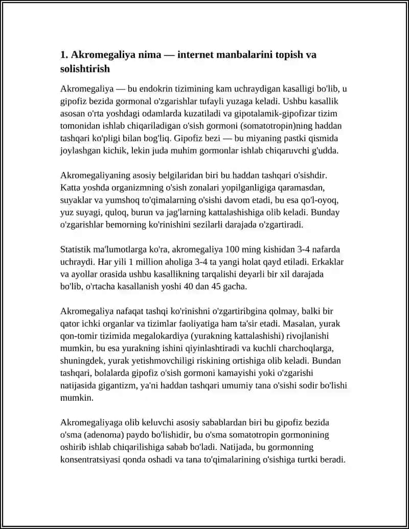 AKROMEGALIYA INTERNET MA'LUMOTLARINI TOPIB O'RGANIB KELISH 3