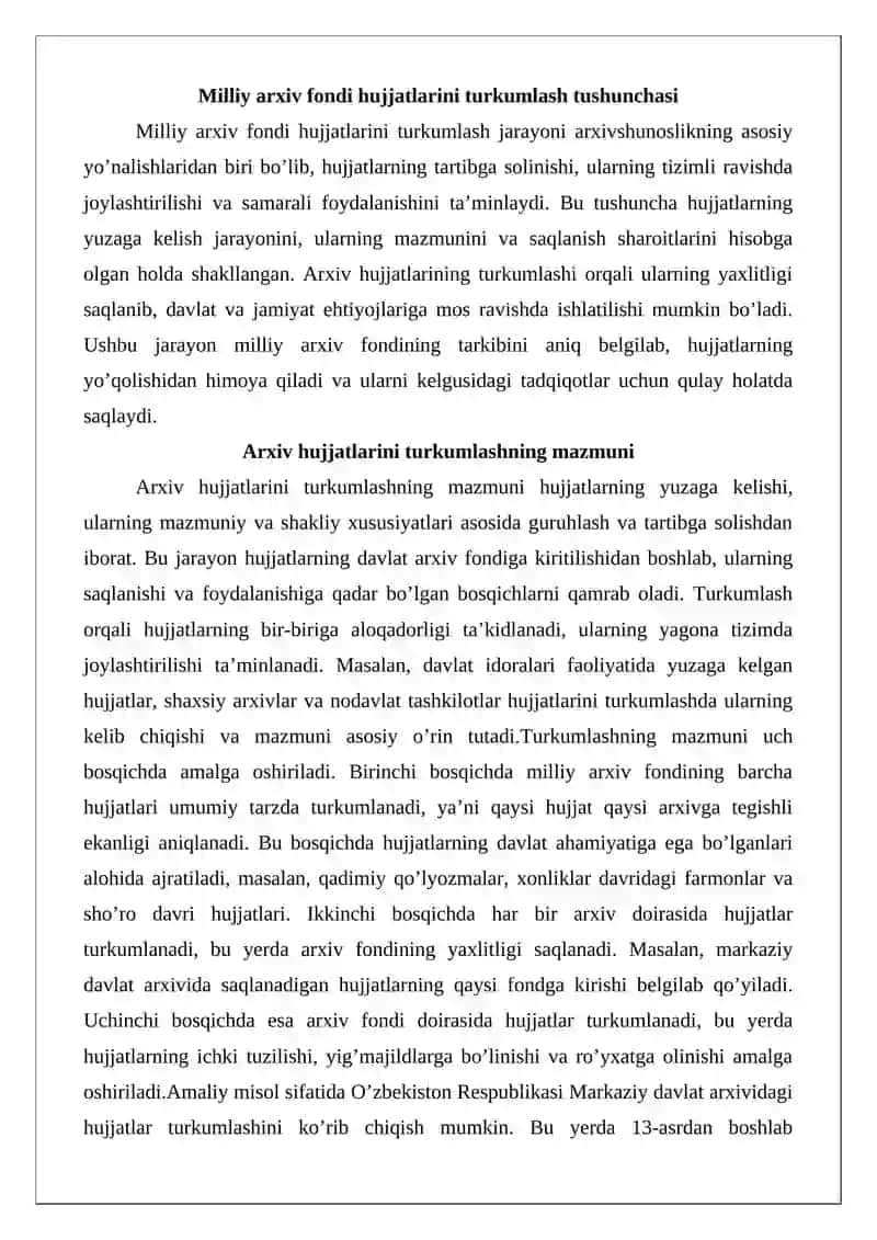 Milliy arxiv fondi hujjatlarini turkumlash 3