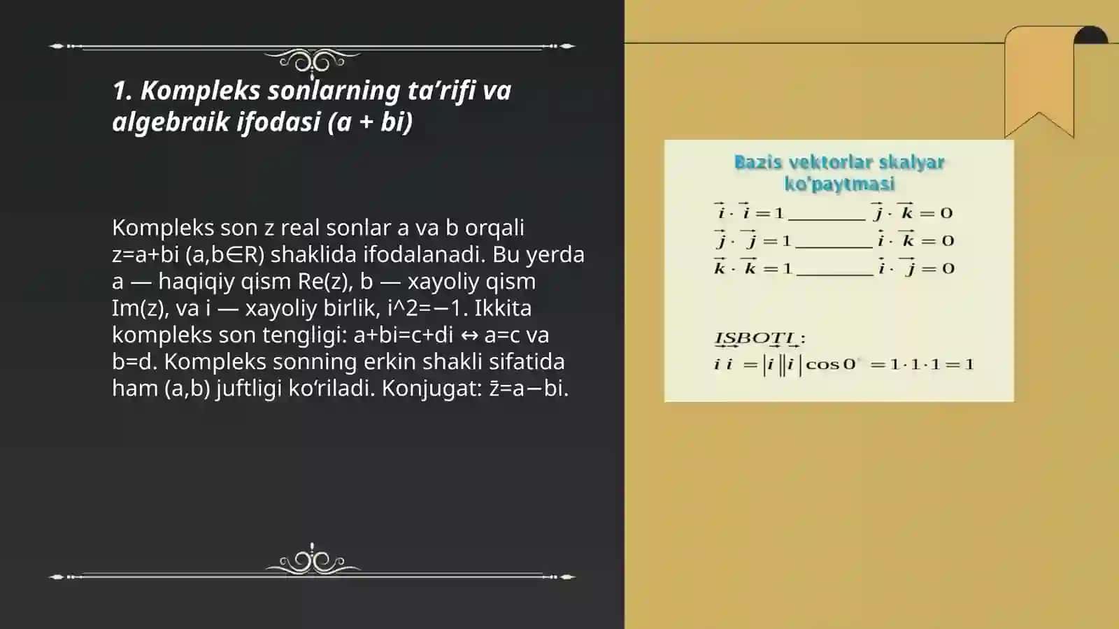 Kompleks son ustida amallar 3