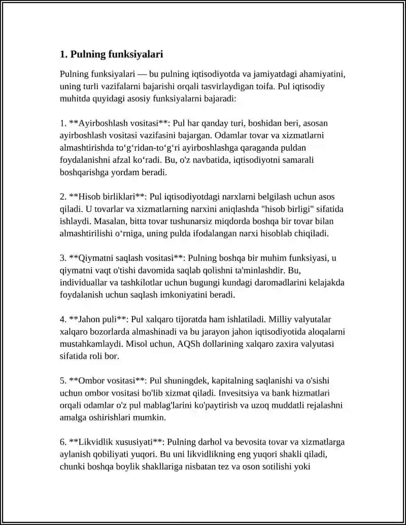 Pulning funksiyalari 3