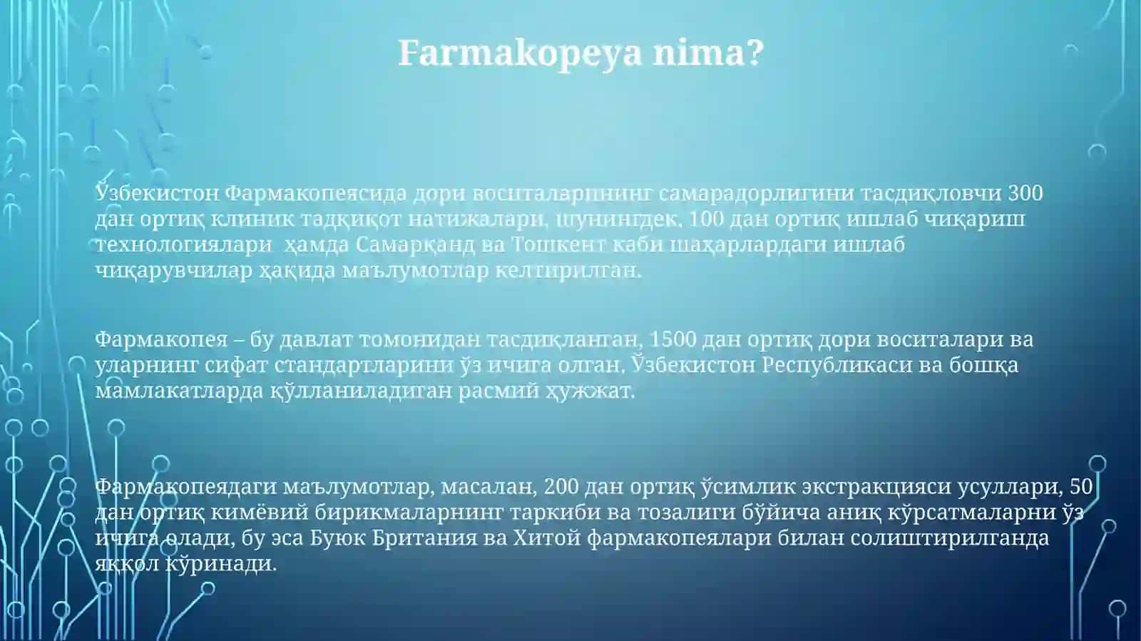 Dorimoddalariniizlabtopishyoʻllarifarmakopiyahaqidatushuncha 3