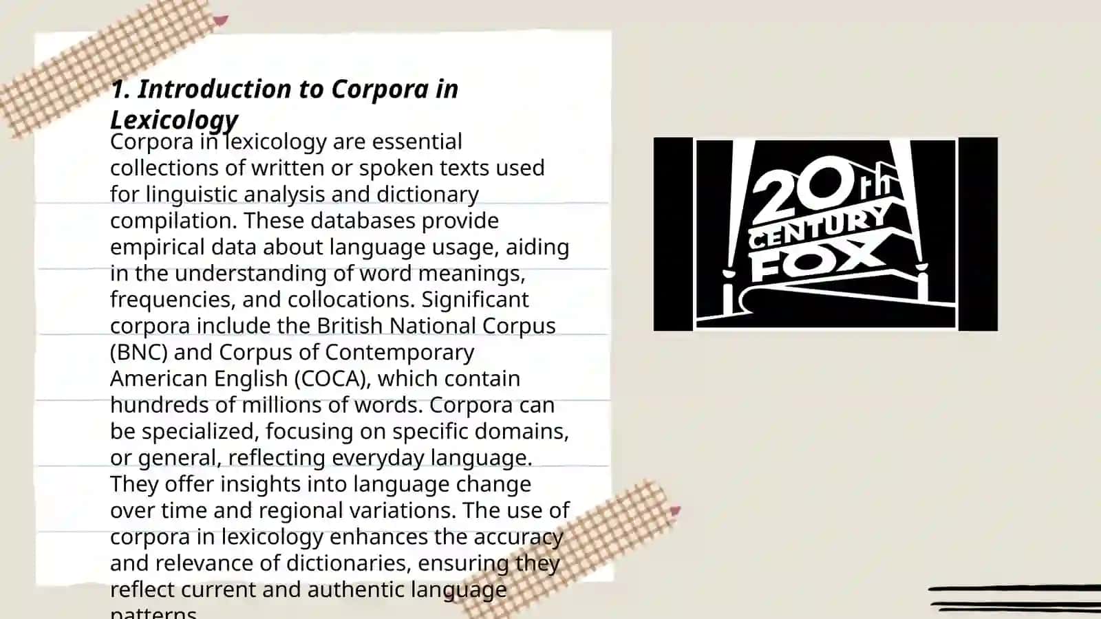 The role of corpora in lexicology 3