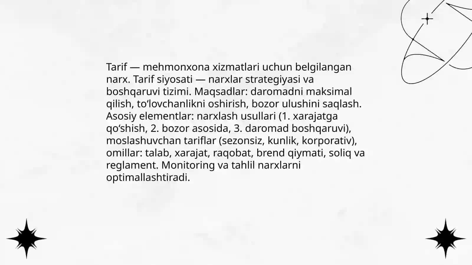 Tariflar va Tarif Siyosati 3