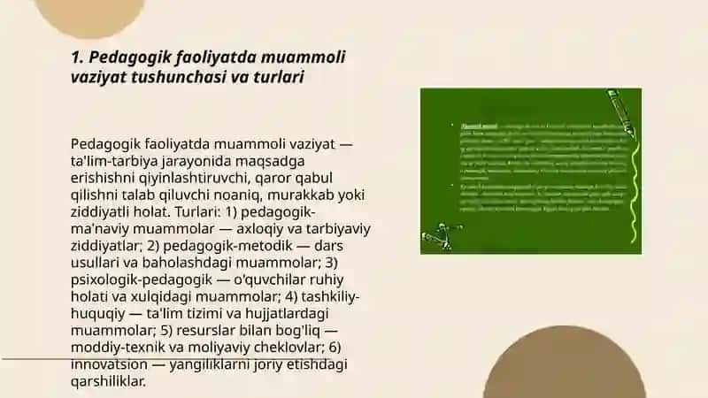 Pedagogik faoliyatda muammoli vaziyatlar 3