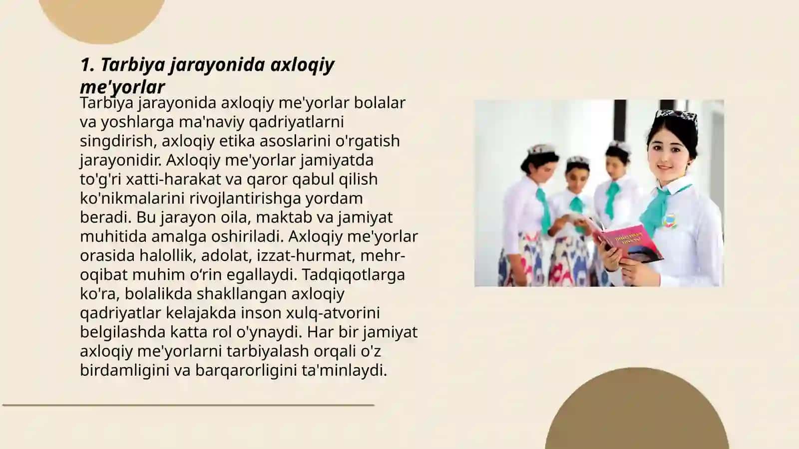 Tarbiya jarayonida axloqiy me'yorlar 3