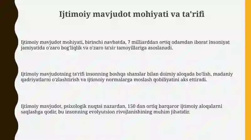 Odam ijtimoiy mavjudot ekanligi 3