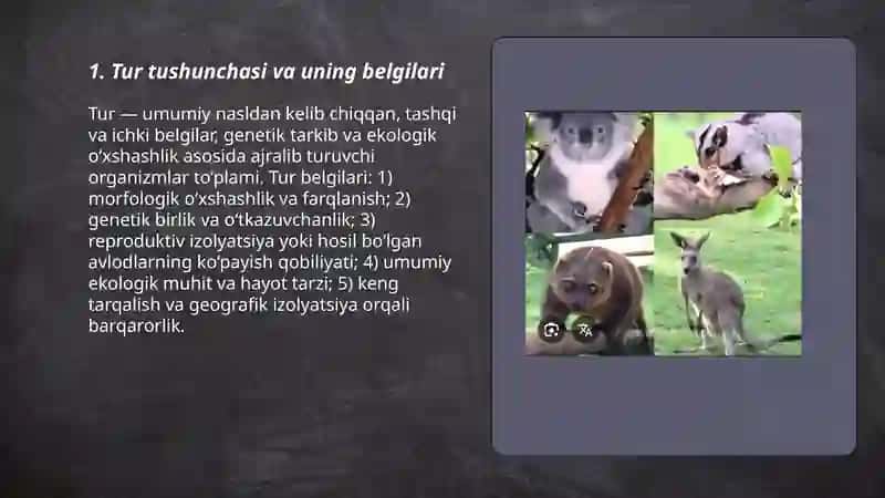 Tur evolyutsiya jarayonining asosiy boʻgʻini 3