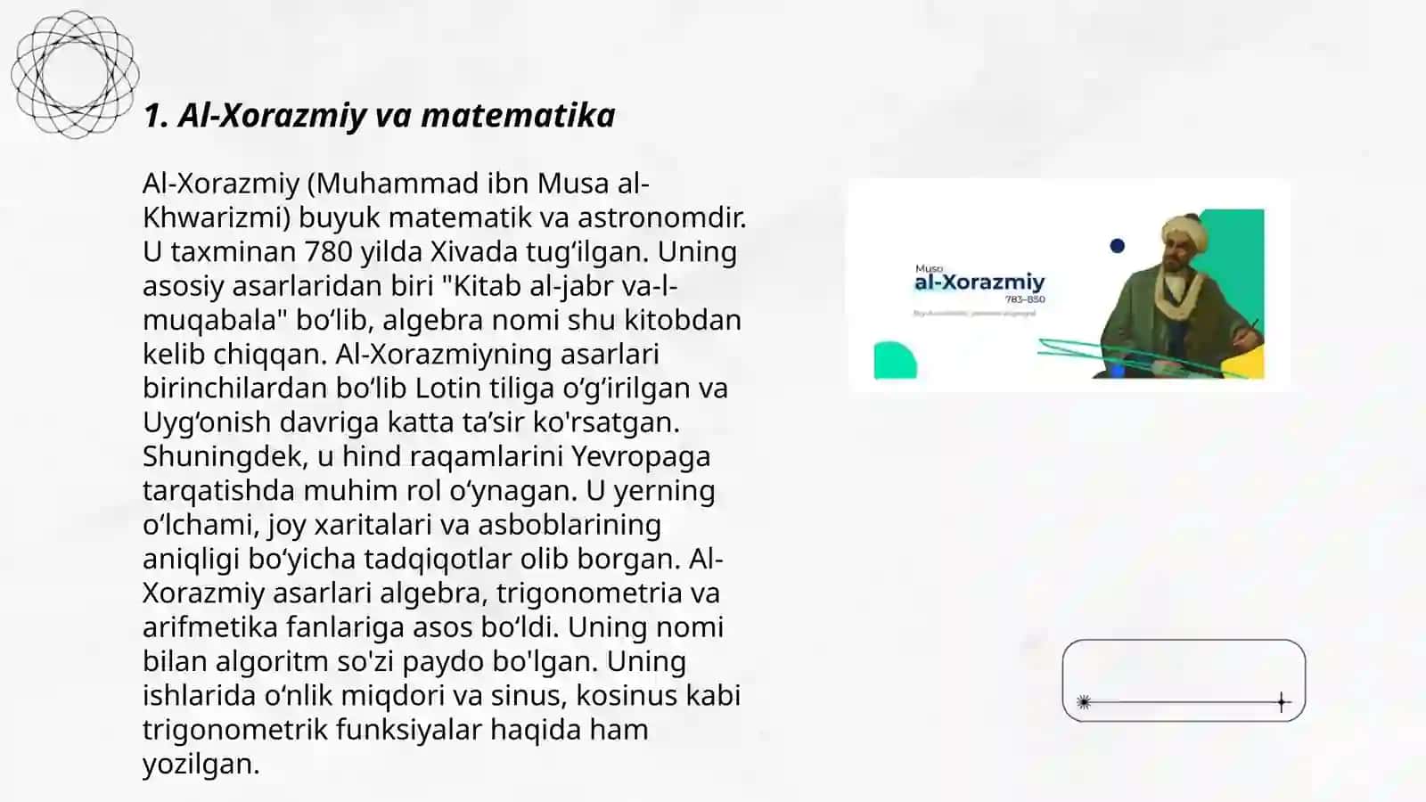 Al-Xorazmiyning hayoti 3