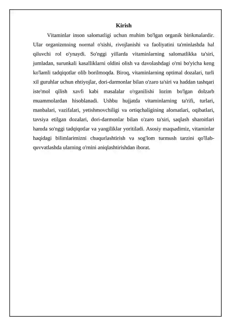 Vitaminlar: Ta'rif, Turlari va Manbalari 3