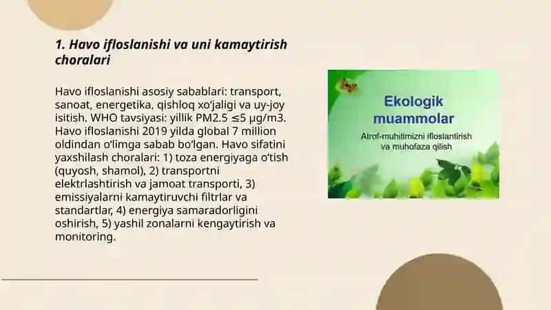Ekologik muammolar va ularni oldini olish yo'llari 3