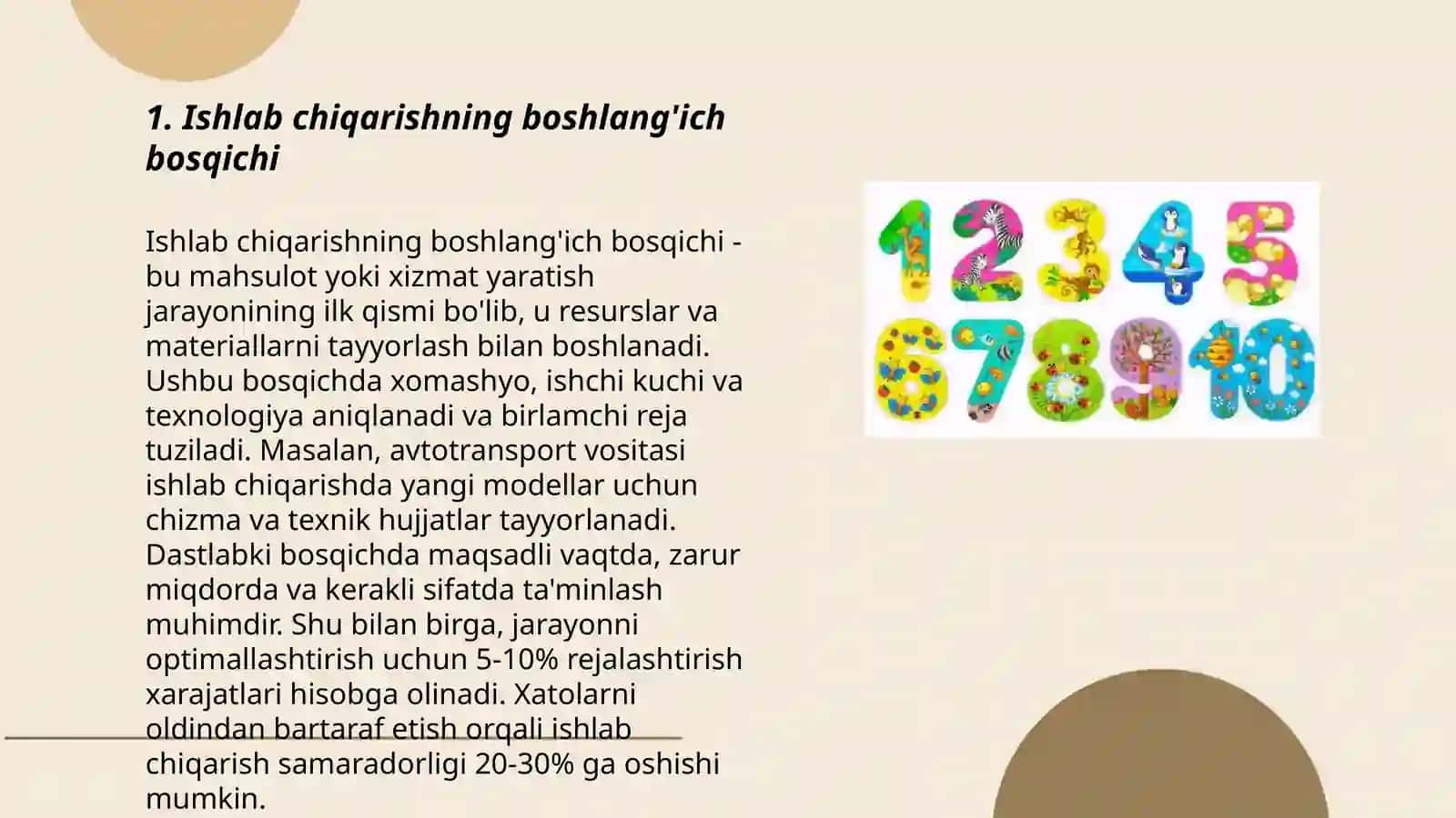 Ishlab chiqarishning boshlang'ich bosqichi 3
