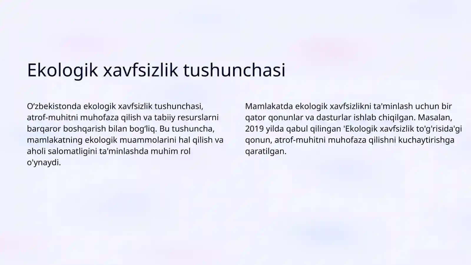 Oʻzbekiston ekologik xavsizlik masalalari 3