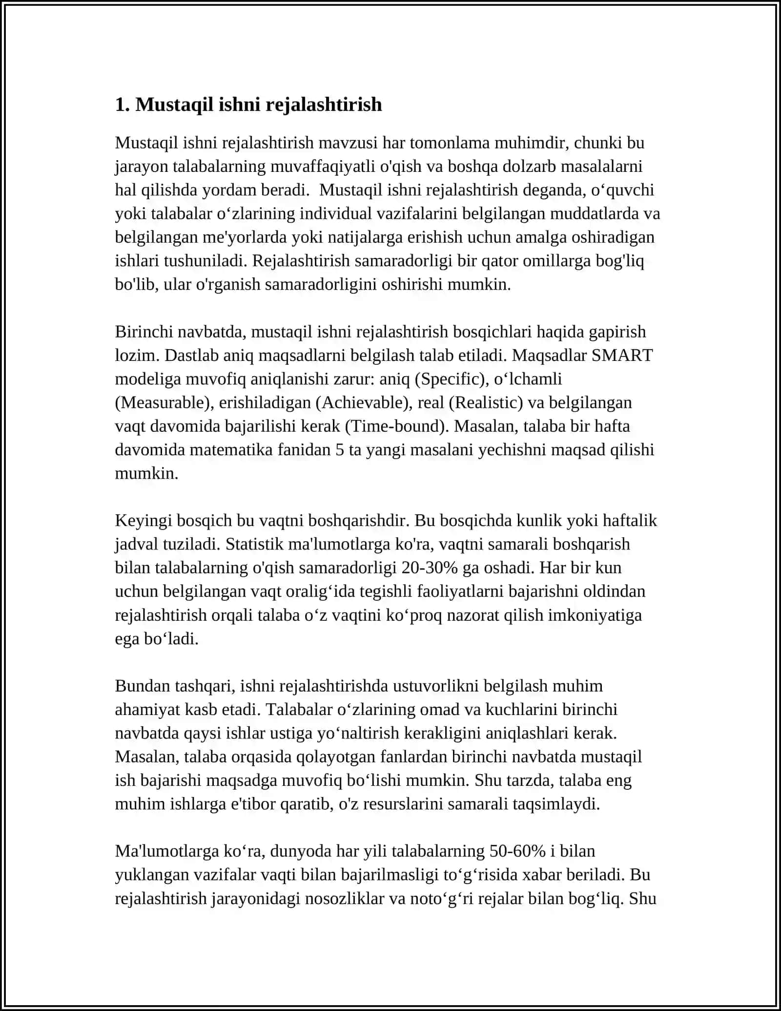 MUSTAQIL ISH TAYYORLASH KERAK 3