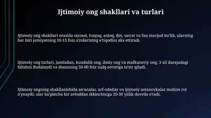 Ijtimoiy ong shakllari va turlari 3