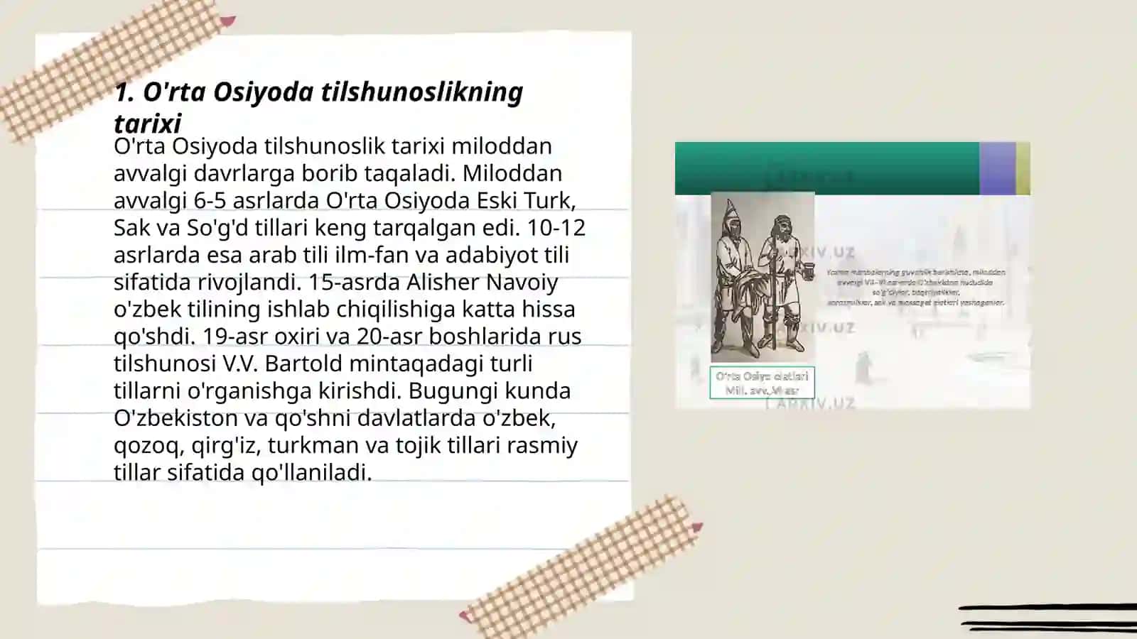 Arab tilshunosligi. O'rta Osiyoda tilshunoslikning rivojlanishi 3