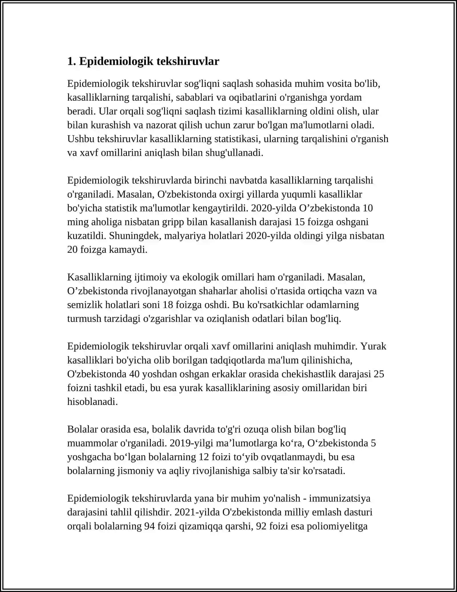 TIBBIY IJTIMOIY TEKSHIRISHLARNING TURLARI 3