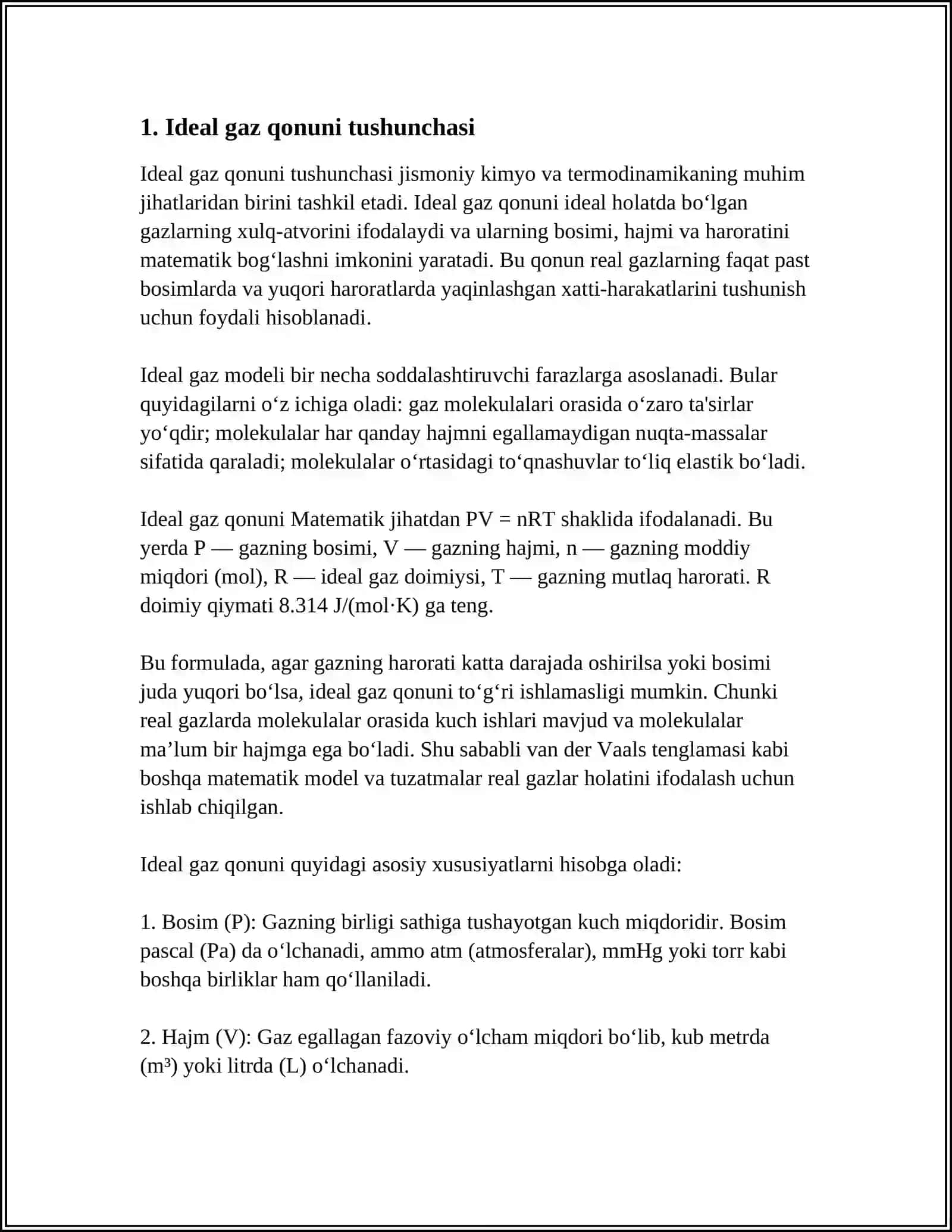 Ideal gaz qonunlari 3