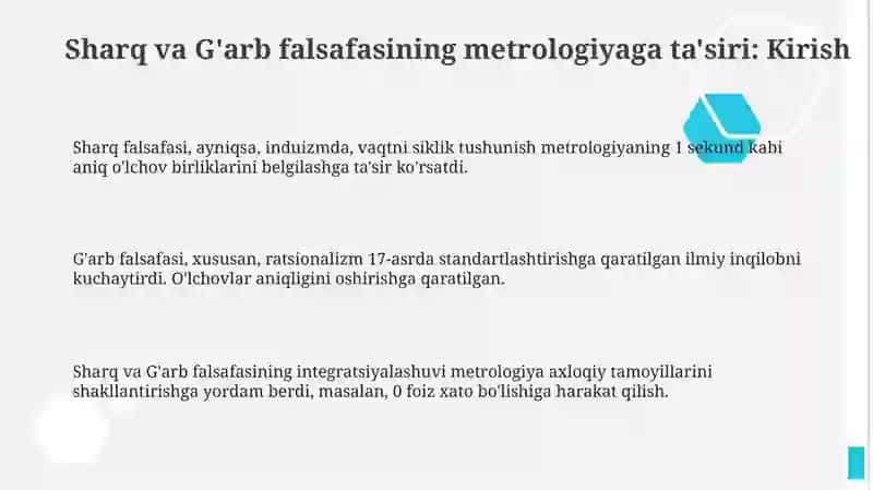 Sharq va G'arb falsafasining metrologiyaga ta'siri 3