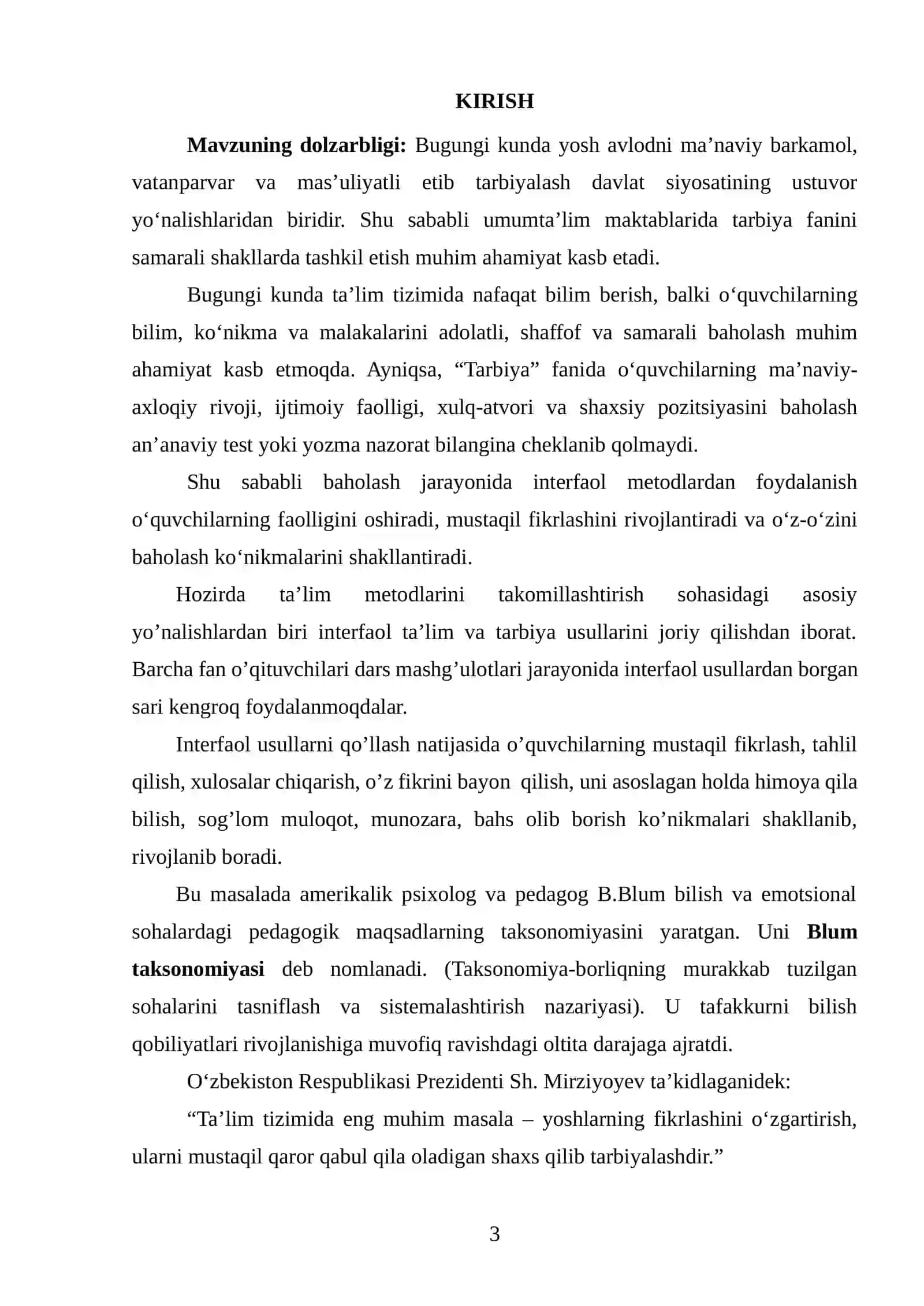UMUMTA’LIM MAKTABLARIDA TARBIYA FANINI O‘QITISH SHAKLLARI VA ULARNING AMALIY MISOLLARI 3