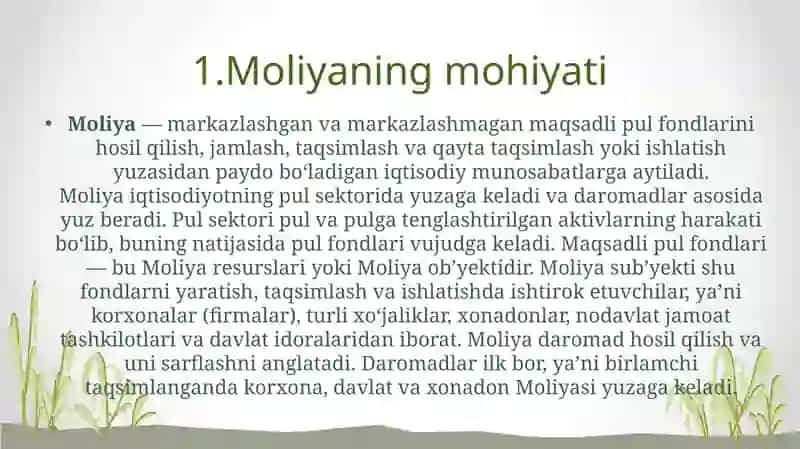 Moliyaning mohiyati va funksiyalari 3