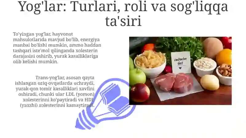 Oqsillar, yog'lar va uglevadarodlarning ahamiyati 3