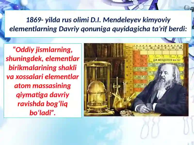Kimyoviy elementlarning davriy qonuni 3