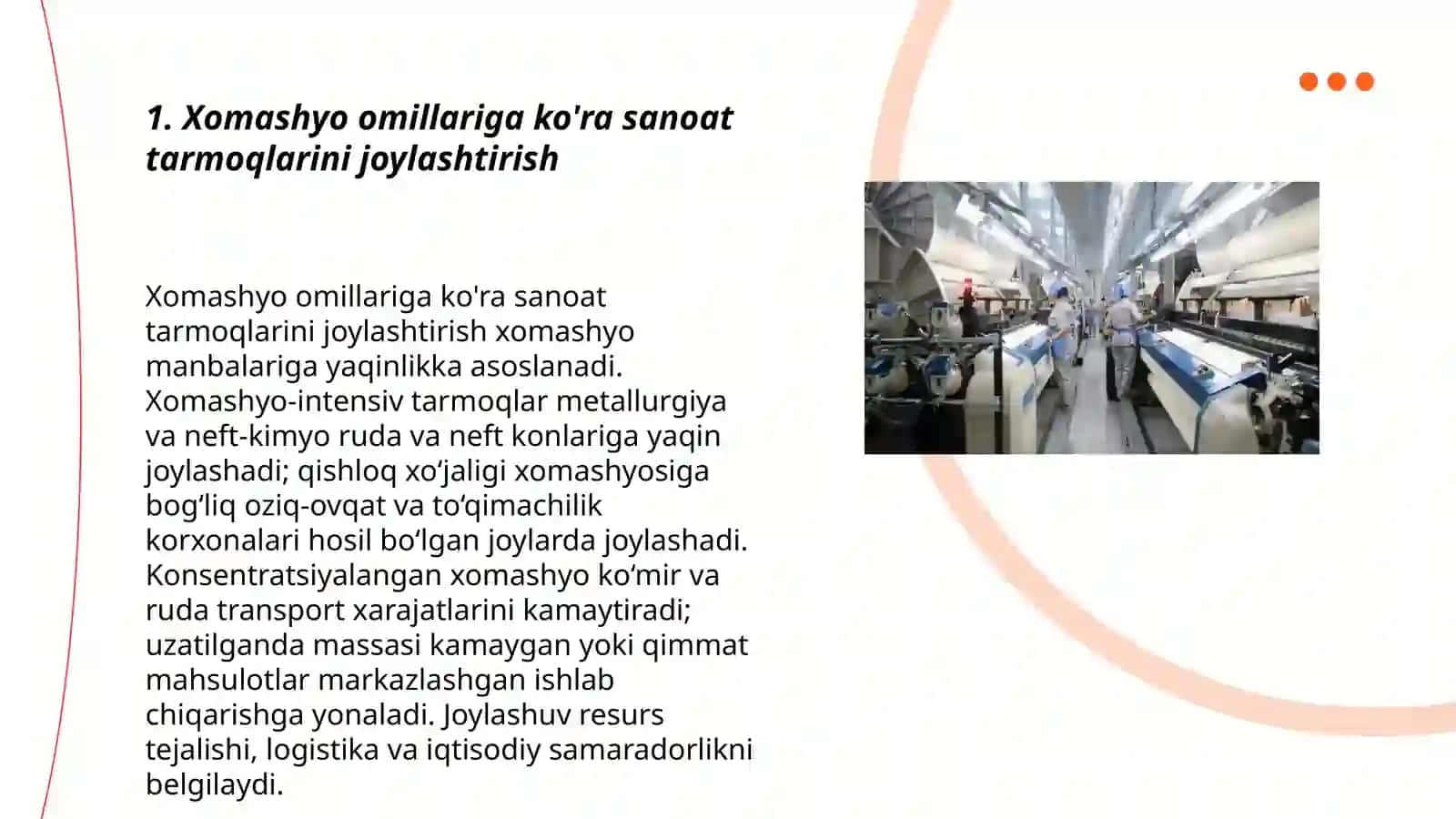 Sanoat tarmoqlarini joylashtirish 3