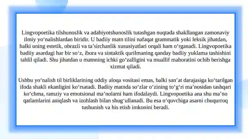 Lingvopoetikaning boshqa fanlar bilan aloqasi 3