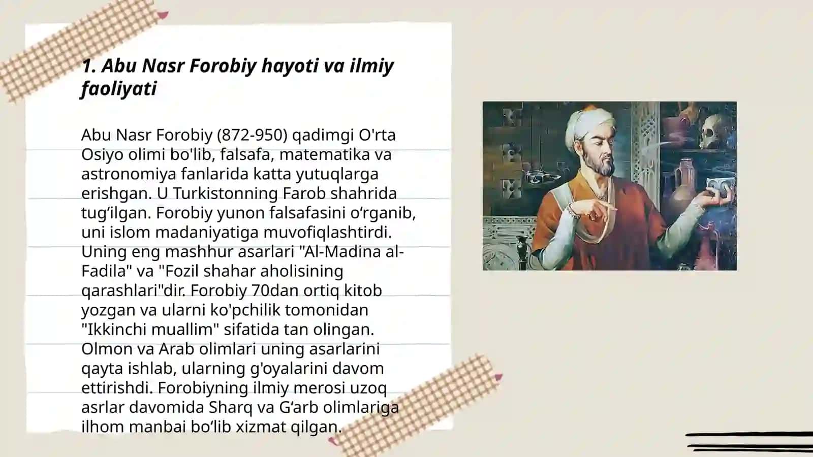 Abu Nasr Forobiy. Ibn Sino 3