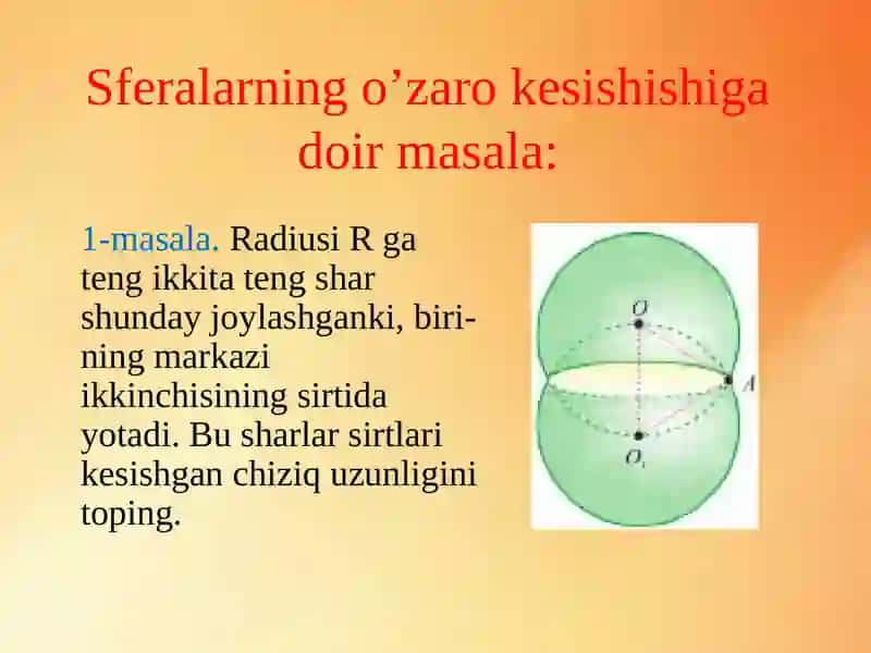 Sferalarning o’zarokesishishi 3