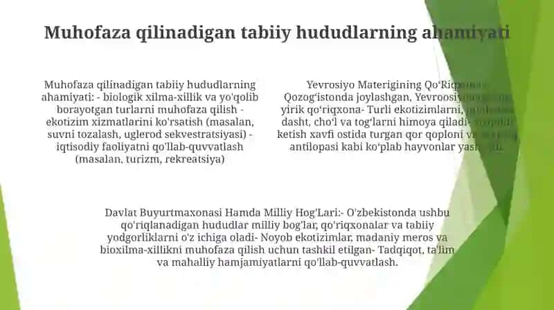Yevrosiyo Materigining Qo'Riqxona,Davlat Buyurtmaxonasi Hamda Milliy Hog'Lari 3